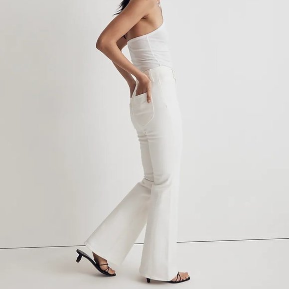 Madewell Perfect Vintage Flare High Rise Tile White Size 23 - Picture 3 of 11